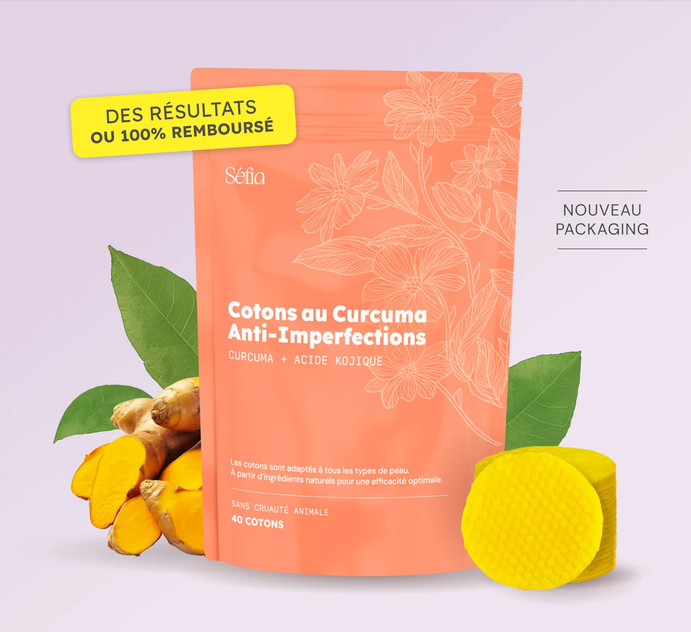 Coton curcuma anti tâche - Séfia